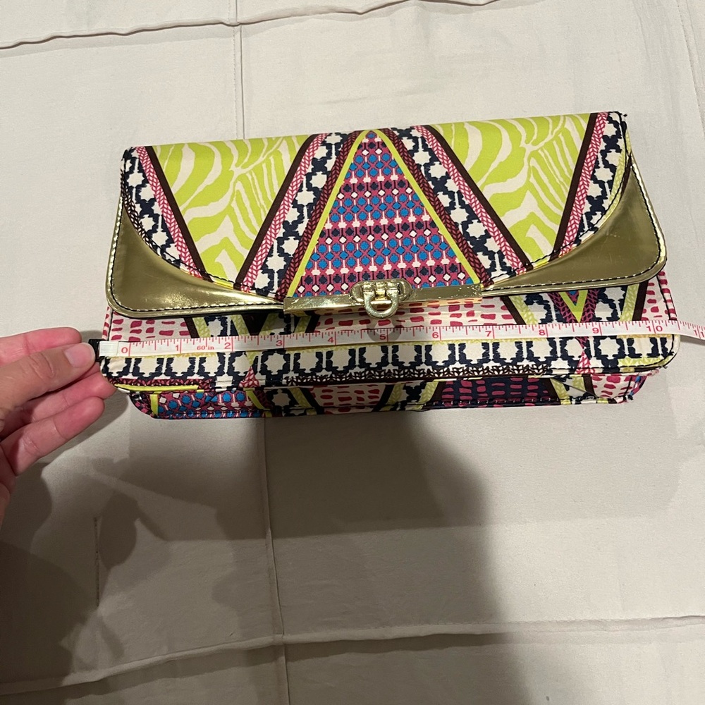 H&M Gold and Multicolor Geometric Clutch
